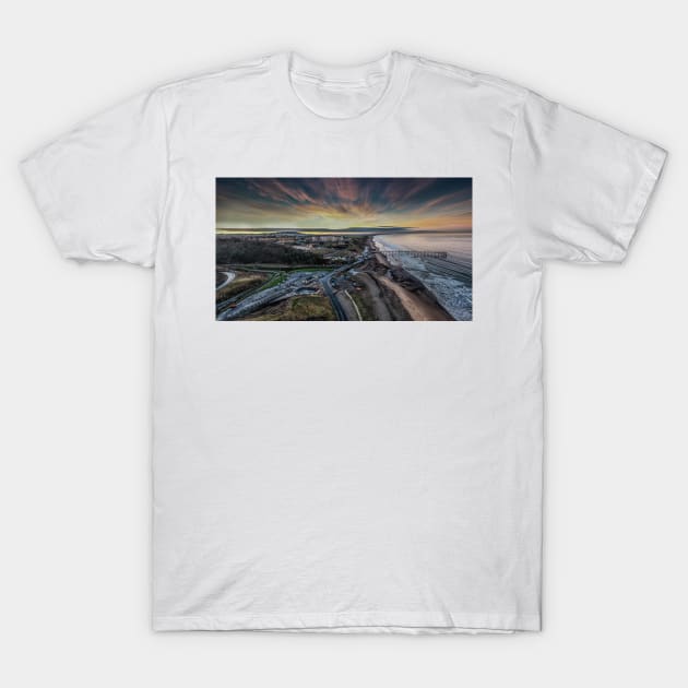 Saltburn by the Sea Sunset T-Shirt by davehudspeth